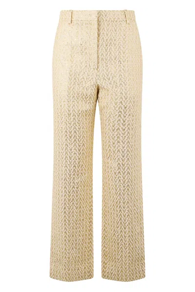 Valentino Bouclé Pants In Neutral