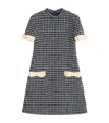 Valentino Garavani Embroidered Damier Light Tweed Short Dress