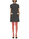 Valentino Garavani Embroidered Damier Light Tweed Short Dress