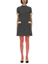 Valentino Garavani Embroidered Damier Light Tweed Short Dress