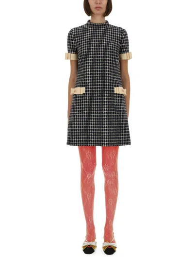 Valentino Boucle' Short Dress In Gray