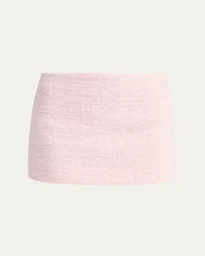 Valentino Boucle Tweed Mini Skirt In Pink