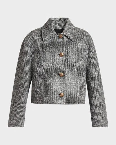 Valentino Boucle Wool Jacket In Black