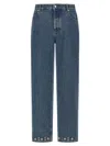 Valentino Studded Straight-leg Jeans In Blue