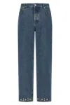 Valentino Studded Straight-leg Jeans In Blue