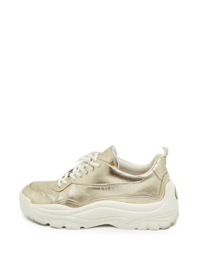 Pre-owned Valentino Garavani Bounce Low-top Sneakers In Gold