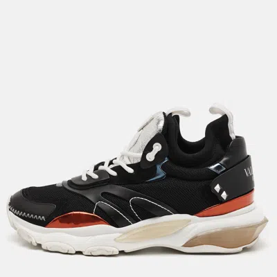 Pre-owned Valentino Garavani Bounce Size 43.5 Multicolor Leather And Mesh Lace Up Sneakers