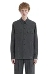 Valentino Vlogo Wool And Silk-blend Overshirt In Grey