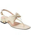 Valentino Bow 25 Leather Sandal In White