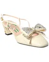Valentino Bow 45 Leather Slingback Pump In White