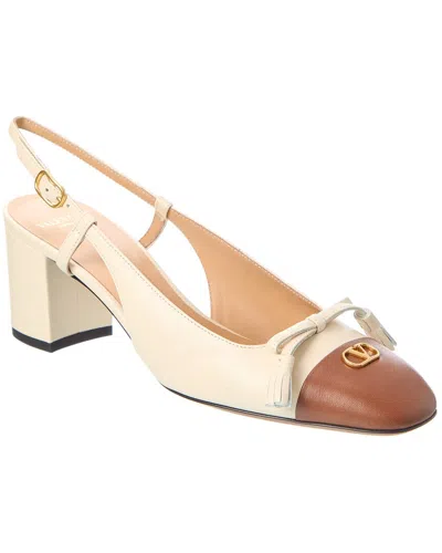 Valentino Garavani Valentino Bow 60 Leather Slingback Pump In Multi