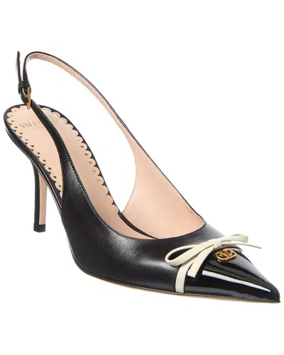 VALENTINO GARAVANI VALENTINO BOW 90 LEATHER SLINGBACK PUMP