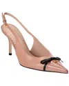 Valentino Bow 90 Leather Slingback Pump In Pink