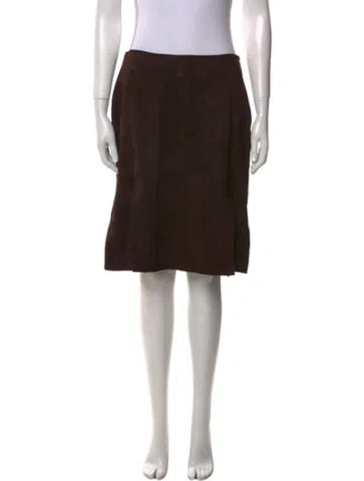 Pre-owned Valentino Bow Accents Knee-length Skirt In Brown
