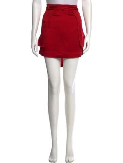 Pre-owned Valentino Bow Accents Mini Skirt W/ Tags In Red