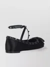 Valentino Bow And Studs Ballerina Shoes In Black
