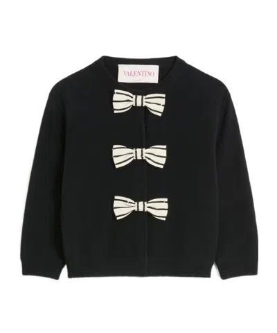 Valentino Cardigan In Lana Nera Donna In Black