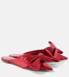 Valentino Bow-detail 05 Satin Mules In Rot