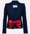 Valentino Tailored Bow-detail Jacket Crafted From Lightweight Viscose In Blue