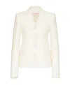 Valentino Crepe Couture Jacket Woman Ivory 38 In White