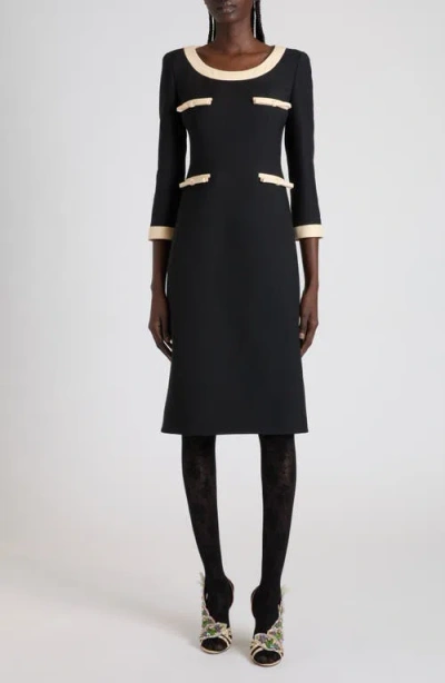 Valentino Bow Detail Crepe Couture Dress In Multi