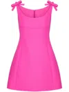 Valentino Bow Scoop-neck Sleeveless Crepe Mini Dress In Pink