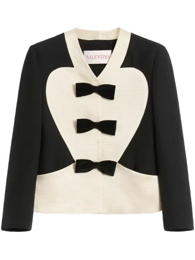 VALENTINO CREPE COUTURE BOW-DETAIL BLAZER