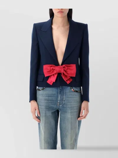 VALENTINO BOW DETAIL CROPPED JACKET