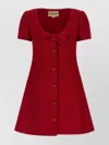 Valentino Bow Detail Dress Scoop Neckline In Red