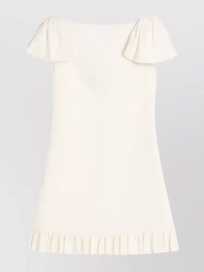 Valentino Bow Detail Flared Mini Dress In White