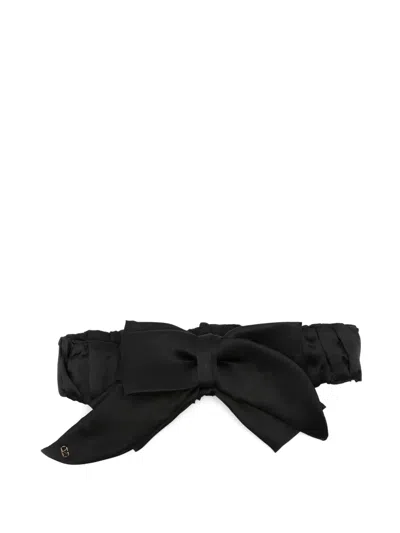 Valentino Garavani Bow-detail Hair Band In Black