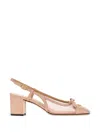 Valentino Garavani Valet Du Roi Slingback Pump In Mesh And Kidskin 60mm Woman Pink 42 In Pink
