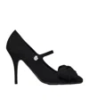 Valentino Garavani Garavani Bowjane Mary-jane Pumps In Crepe Fabric 100mm Woman Black 39.5 In Black