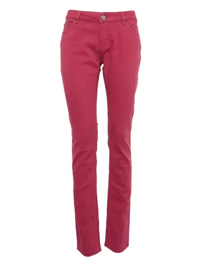 Pre-owned Valentino Bow-detail Jeans In Pink