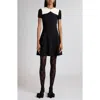 Valentino Bow Detail Knit A-line Sweater Dress In Black