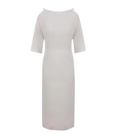 Valentino Bow-detail Mid-length Dress In White