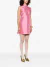 Valentino Bow-detailed Silk-twill Mini Dress In Pink