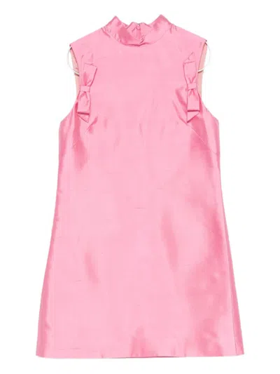 Valentino Bow-detail Mini Dress In Pink