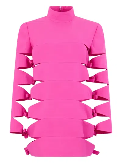 Valentino Crepe Couture Short Dress In Pink