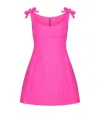 Valentino Bow Scoop-neck Sleeveless Crepe Mini Dress In Pink