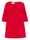 Valentino Bow-detail Mini Dress In Red