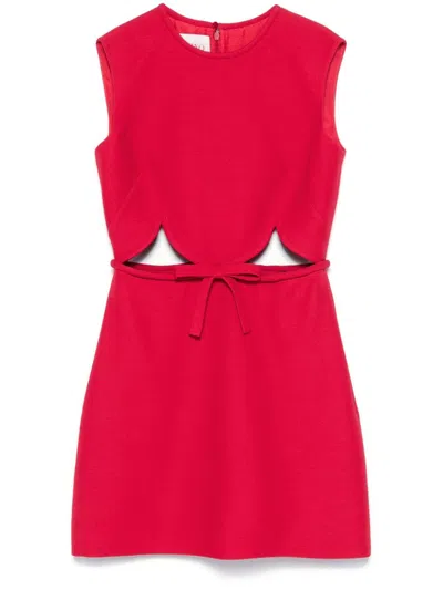 Valentino Bow-detail Mini Dress In Red