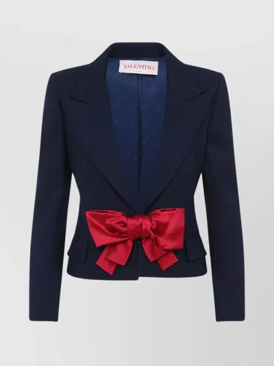 VALENTINO BOW DETAIL PADDED SHOULDER JACKET
