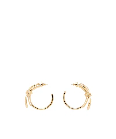 Valentino Garavani Bow-detail Polished Hoop Earring In Yellow