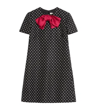 Valentino Dotted Mini Dress In Black