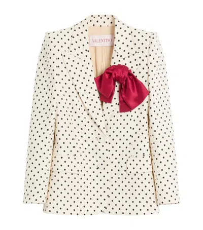 VALENTINO BOW-DETAIL POLKA-DOT BLAZER