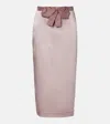 Valentino Bow-detail Satin Midi Skirt In Pink