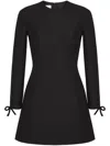 Valentino Garavani Open Back Bow Mini Dress In Black