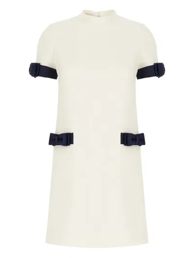 VALENTINO BOW-DETAIL SHORT-SLEEVE MINI DRESS