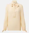 Valentino Light Yellow Crepe De Chine Top